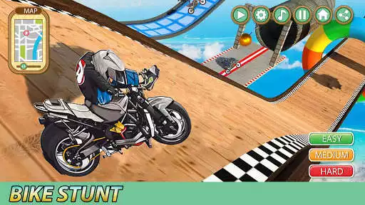 Play Moto Mega 3D: Bike Stuntman Ramp Role Racing as an online game Moto Mega 3D: Bike Stuntman Ramp Role Racing with UptoPlay