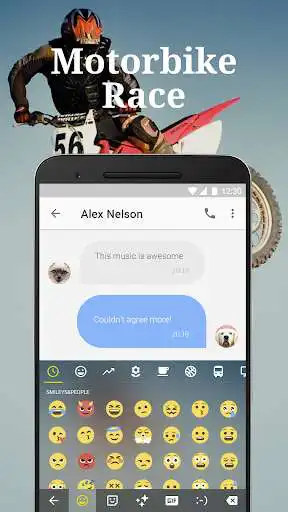 Play Motorbike Race Emoji Keyboard Theme for musically  and enjoy Motorbike Race Emoji Keyboard Theme for musically with UptoPlay