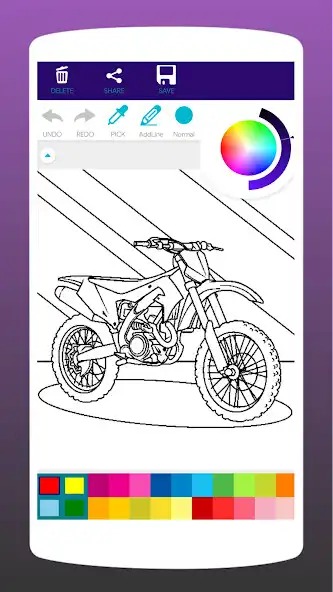 Play Motorcycles Coloring Book as an online game Motorcycles Coloring Book with UptoPlay