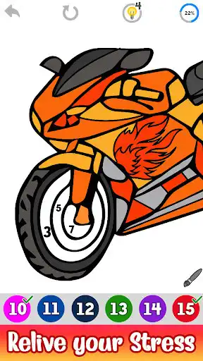 Play Motorcycles Paint by Number as an online game Motorcycles Paint by Number with UptoPlay