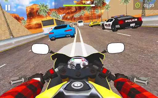 Play Moto Traffic Rider 3D Highway as an online game Moto Traffic Rider 3D Highway with UptoPlay