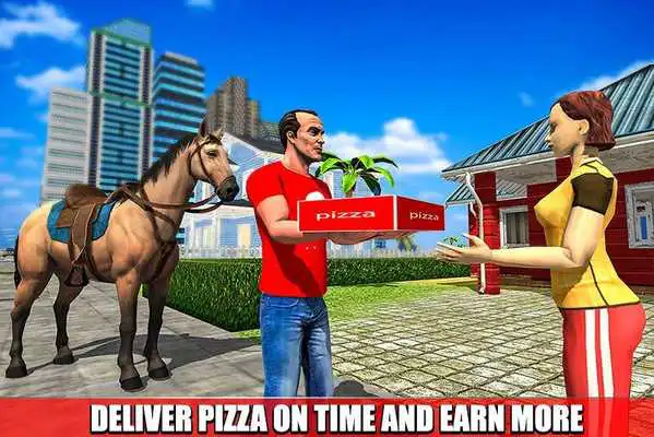 Play Mounted Horse Pizza Delivery