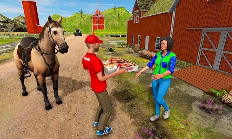 Play Mounted Horse Riding Pizza as an online game Mounted Horse Riding Pizza with UptoPlay
