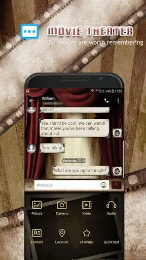 Play Movie theater skin for Next SMS  and enjoy Movie theater skin for Next SMS with UptoPlay