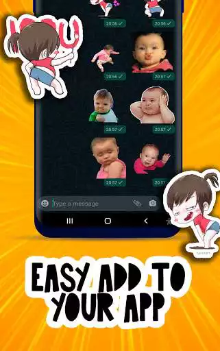 Play Moving babies Stickers - Animated stickers tafoukt as an online game Moving babies Stickers - Animated stickers tafoukt with UptoPlay