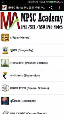 Play MPSC Notes Pre (PSI /STI /ASO)