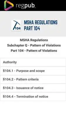 Play MSHA Part 104