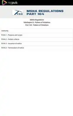 Play MSHA Part 104