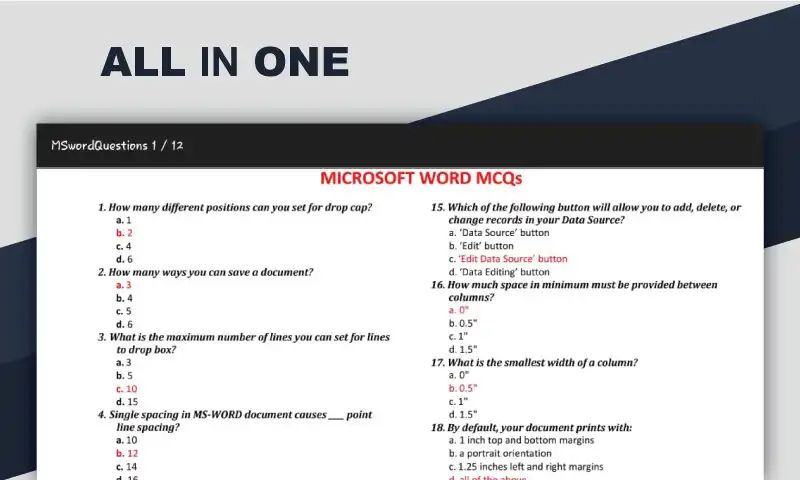 Play MS Office MCQs and Shortcut keys  and enjoy MS Office MCQs and Shortcut keys with UptoPlay