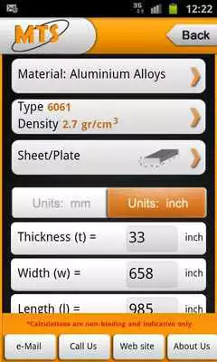 Play MTS Metal Weight Calculator