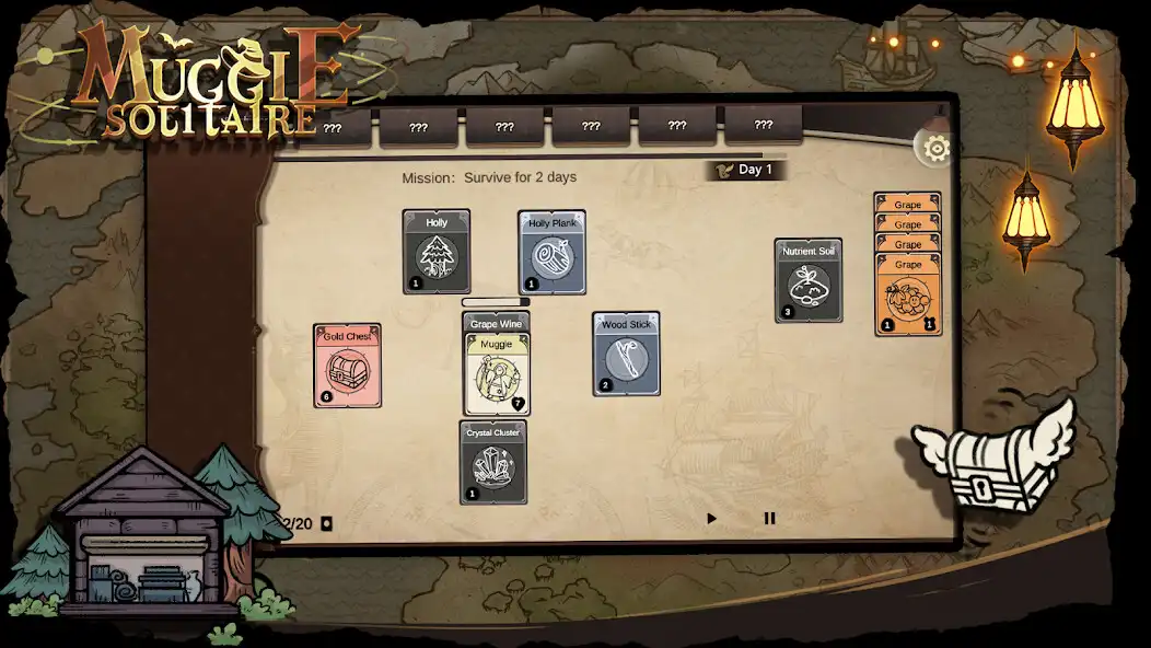 Play Muggle Solitaire：Magic Famine as an online game Muggle Solitaire：Magic Famine with UptoPlay