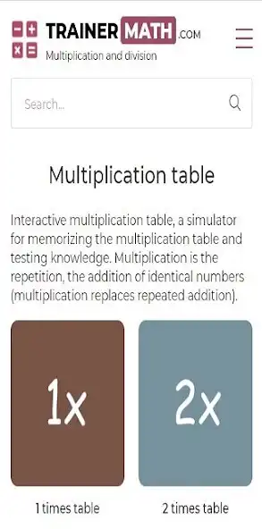 Play Multiplication and division ta  and enjoy Multiplication and division ta with UptoPlay