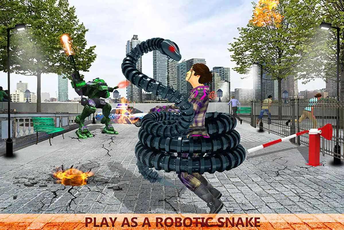 Play Multi Snake Iron Hero Vs Futuristic Robots