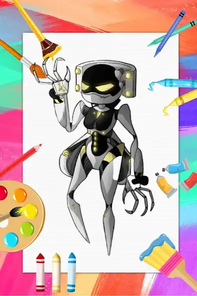 Play Murder Drones Coloring Book as an online game Murder Drones Coloring Book with UptoPlay