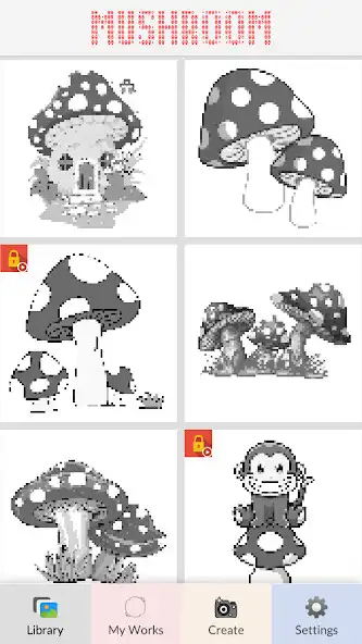 Play Mushroom Pixel Art as an online game Mushroom Pixel Art with UptoPlay