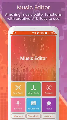 Play Music Editor: Trim Cutter Merge Convert Audio  and enjoy Music Editor: Trim Cutter Merge Convert Audio with UptoPlay
