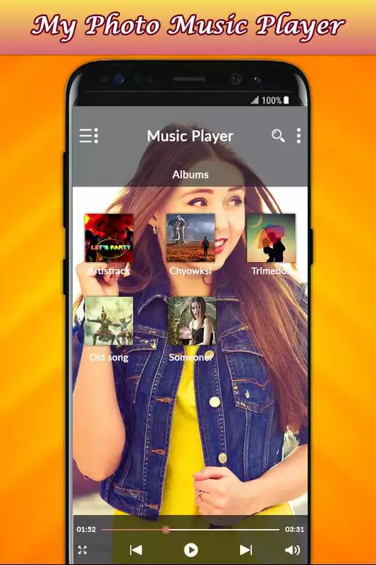Play Music Player With Your Photo Background