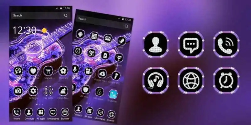 Play Music purple guitar neon