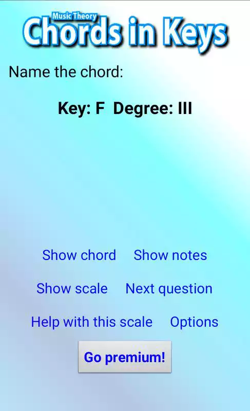 Play Music Theory - Chords in Keys FREE VERSION