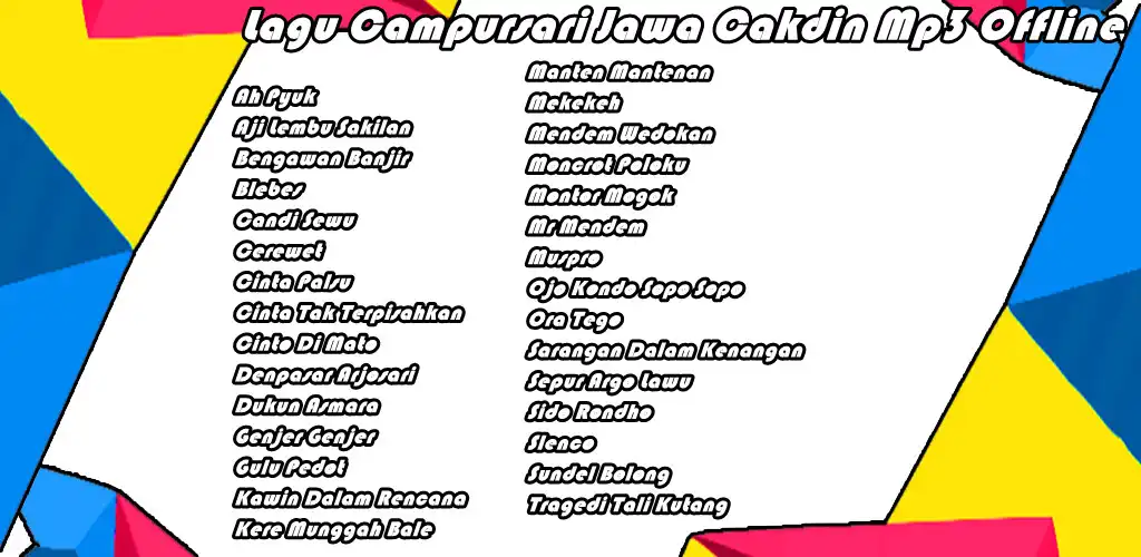 Play Musik Mp3 Campursari Cak Dikin as an online game Musik Mp3 Campursari Cak Dikin with UptoPlay
