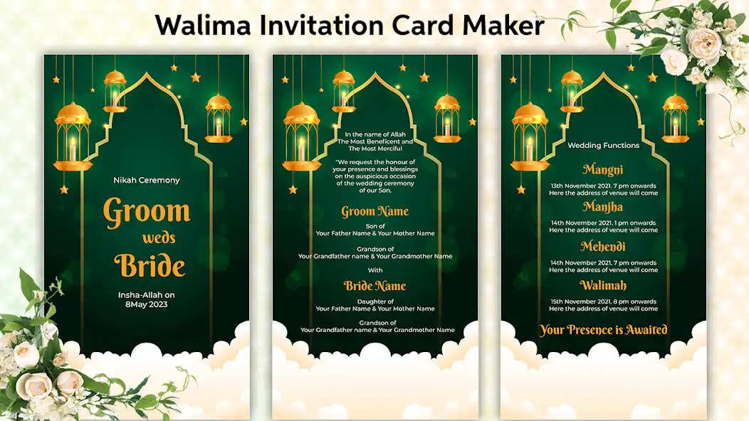 Play Muslim Wedding Card Maker 2023 as an online game Muslim Wedding Card Maker 2023 with UptoPlay