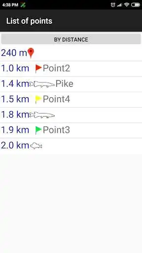 Play My fishing places: navigatior