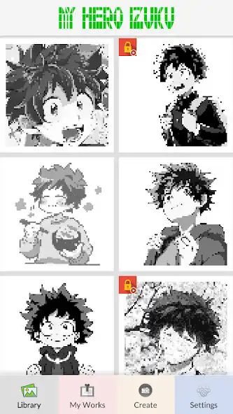 Play My Hero Izuku Pixel Art as an online game My Hero Izuku Pixel Art with UptoPlay