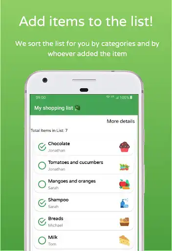 Play My list- Creates a shared shopping list as an online game My list- Creates a shared shopping list with UptoPlay