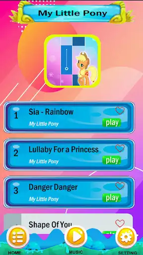 Play My Little Pony Piano Tap Tiles  and enjoy My Little Pony Piano Tap Tiles with UptoPlay