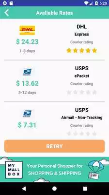Play myMallBox - Shipping Rate Calculator