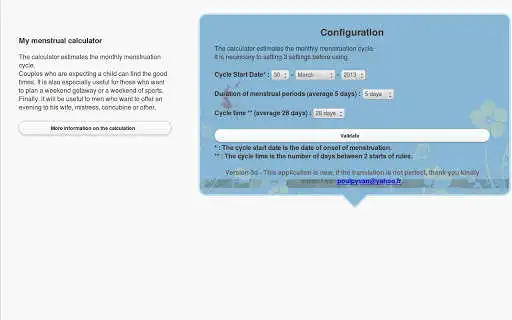Play My menstrual calculator as an online game online My menstrual calculator with UptoPlay Play My menstrual calculator as an online game My menstrual calculator with UptoPlay