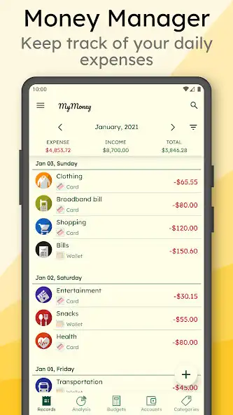 Play MyMoney—Track Expense  Budget  and enjoy MyMoney—Track Expense  Budget with UptoPlay
