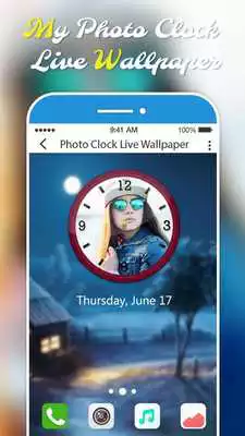 Play My Photo Clock Live Wallpaper : Digital Clock