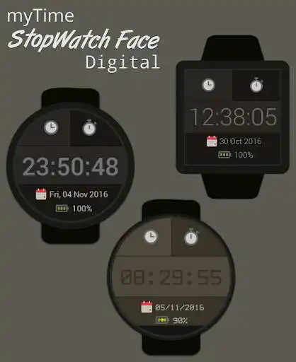 Play APK myTime StopWatch Face Digital  and enjoy myTime StopWatch Face Digital with UptoPlay com.mrs.simpledark_watchface_digital