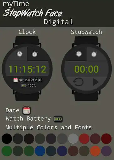 Play APK myTime StopWatch Face Digital  and enjoy myTime StopWatch Face Digital with UptoPlay com.mrs.simpledark_watchface_digital