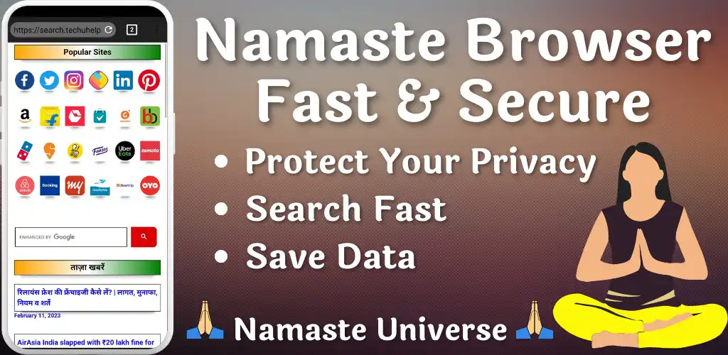 Play Namaste Browser Fast  Private  and enjoy Namaste Browser Fast  Private with UptoPlay