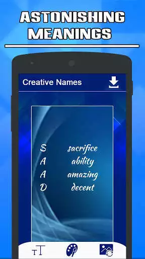 Play APK Name Creative Meaning - Stylish Art and enjoy Name Creative Meaning - Stylish Art with UptoPlay com.stylish_art.name_maker.creative.meaning Play APK Name Creative Meaning - Stylish Art and enjoy Name Creative Meaning - Stylish Art with UptoPlay com.stylish_art.name_maker.creative.meaning