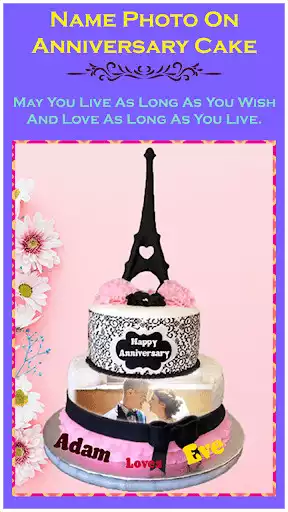 Play Name Photo On Anniversary Cake