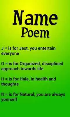 Play Name Poem