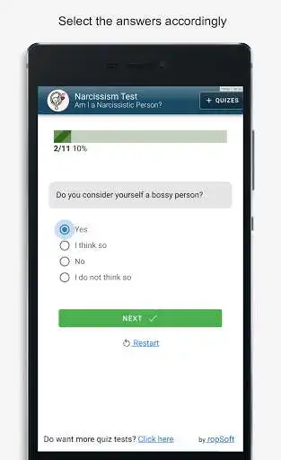 Play Narcissism Test - Am I a narcissistic person? as an online game online Narcissism Test - Am I a narcissistic person? with UptoPlay com.ropsoft.quiz.narcissism.test Play Narcissism Test - Am I a narcissistic person? as an online game Narcissism Test - Am I a narcissistic person? with UptoPlay