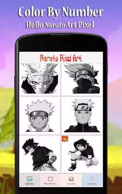 Naruto Color By Number : Pixel Art online game with UptoPlay