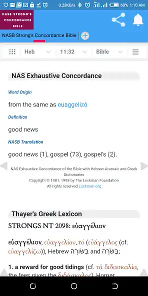Play NASB Strong Concordance Bible as an online game NASB Strong Concordance Bible with UptoPlay