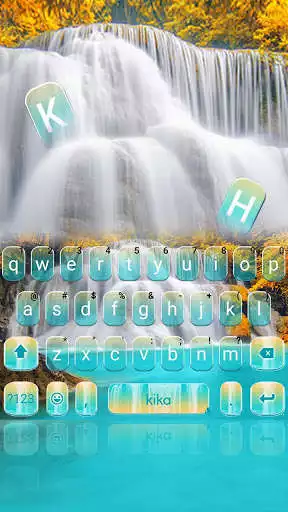 Play Nature Blue Waterfall Keyboard Theme  and enjoy Nature Blue Waterfall Keyboard Theme with UptoPlay