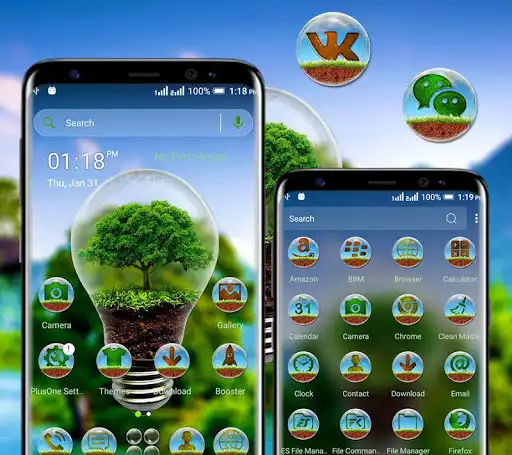 Play Nature Bulb Launcher Theme as an online game Nature Bulb Launcher Theme with UptoPlay