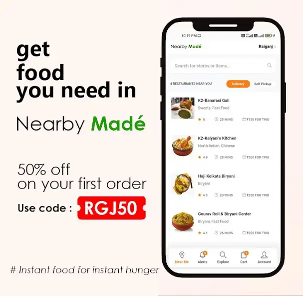Play NearbyMade - Food Delivery App  and enjoy NearbyMade - Food Delivery App with UptoPlay