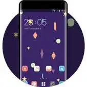 Free play online Neat Theme Cartoon Launcher Purple Wallpaper APK
