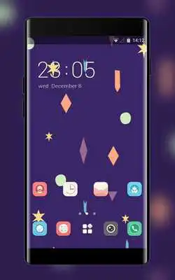 Play Neat Theme Cartoon Launcher Purple Wallpaper