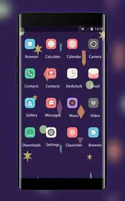Play Neat Theme Cartoon Launcher Purple Wallpaper