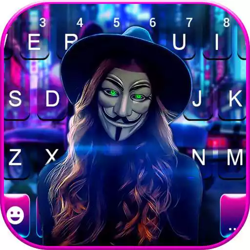 Play Neon Anonymous Girl Keyboard Background APK Play Neon Anonymous Girl Keyboard Background APK