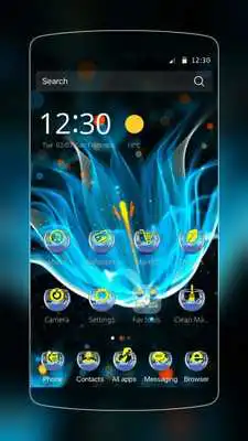 Play Neon Blue Flower Theme